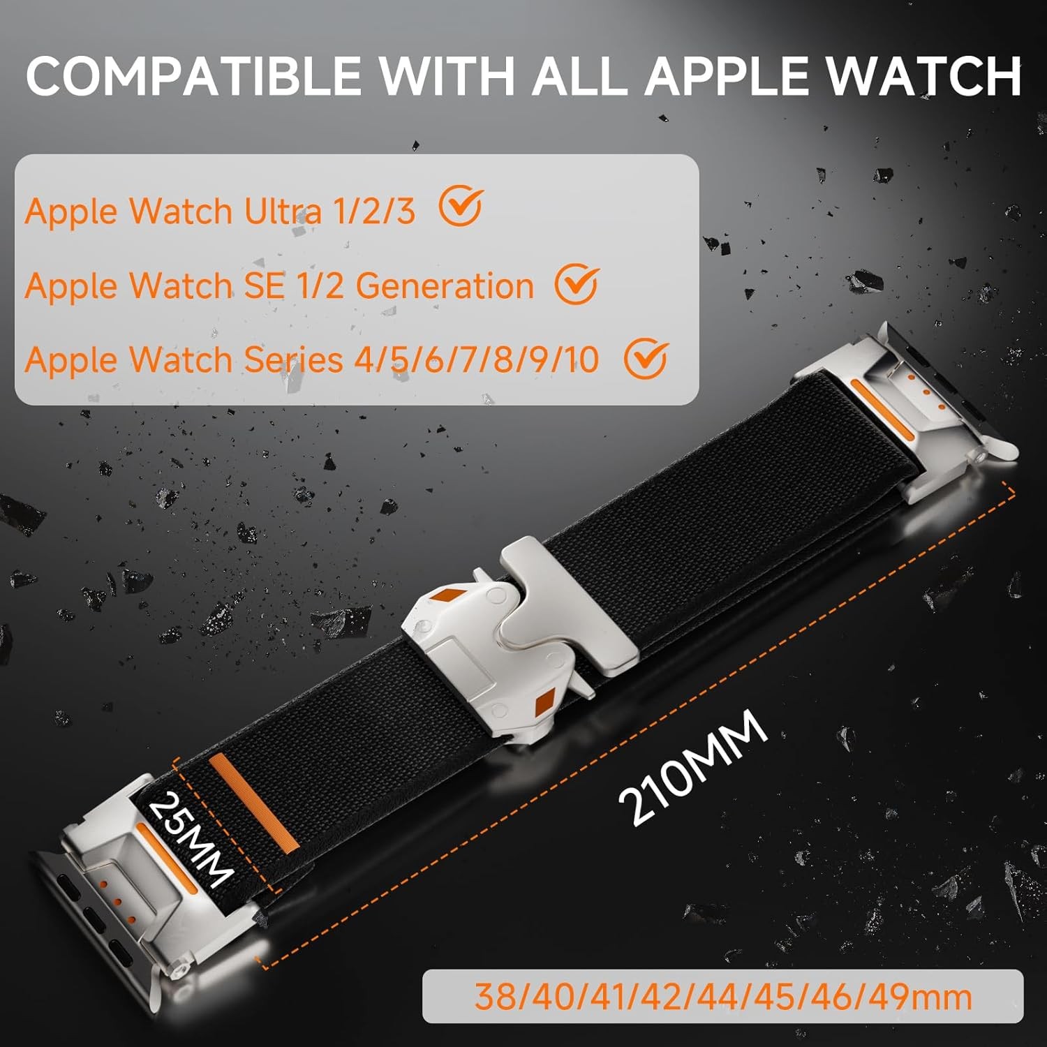 Nylon Stretchy Band for Apple Watch Ultra 49mm 46mm 45mm 44mm 42mm 41mm 40mm 38m