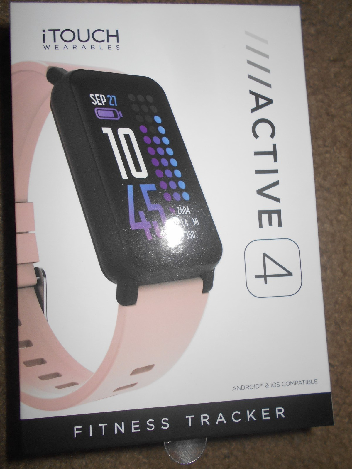 NEW iTouch Active 4 Unisex Blush Smartwatch Fitness Tracker TC4S01-G12