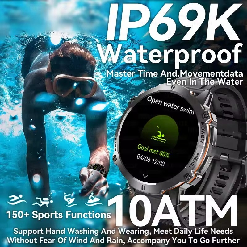 Military Tank X3 Smart Watch AMOLED GPS Bluetooth Call 10ATM 1000mAh