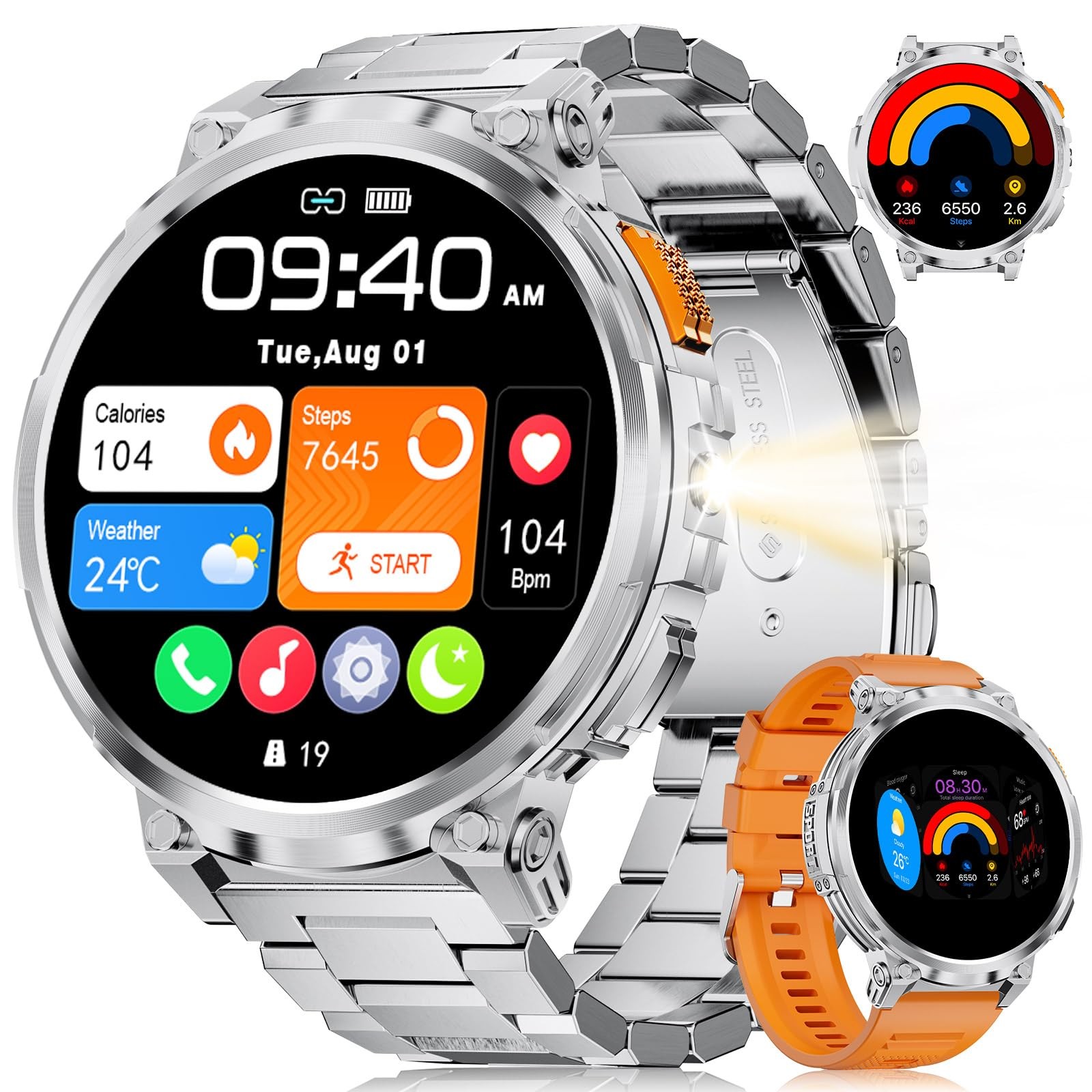 Esfoe 1.85 Large Screen Smart Watches For Men Compatible Ios Android Led