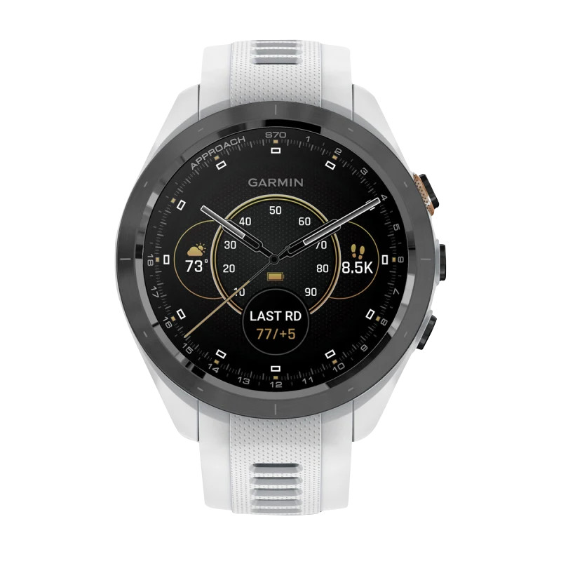 Garmin Approach S70, 42 mm Black/Peach with White Silicone Band (010-02746-00)
