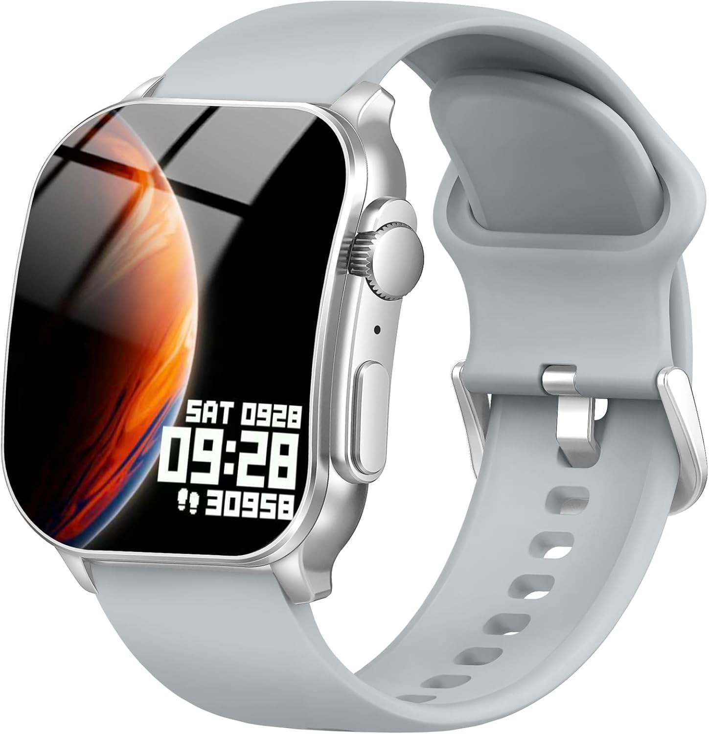 Smart Watch, 2.01″ AMOLED Curved Touchscreen Fitness Watch for Men Women, IP68 W
