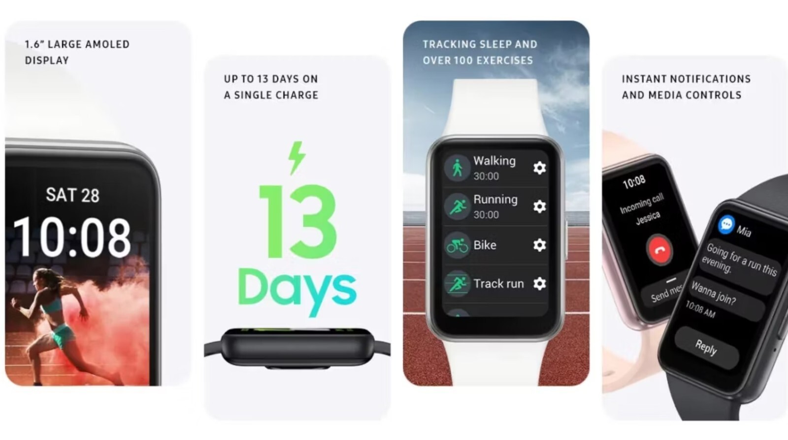Samsung Galaxy Fit3 SM-R390 Fitness Tracker – 101 Workouts modes – New