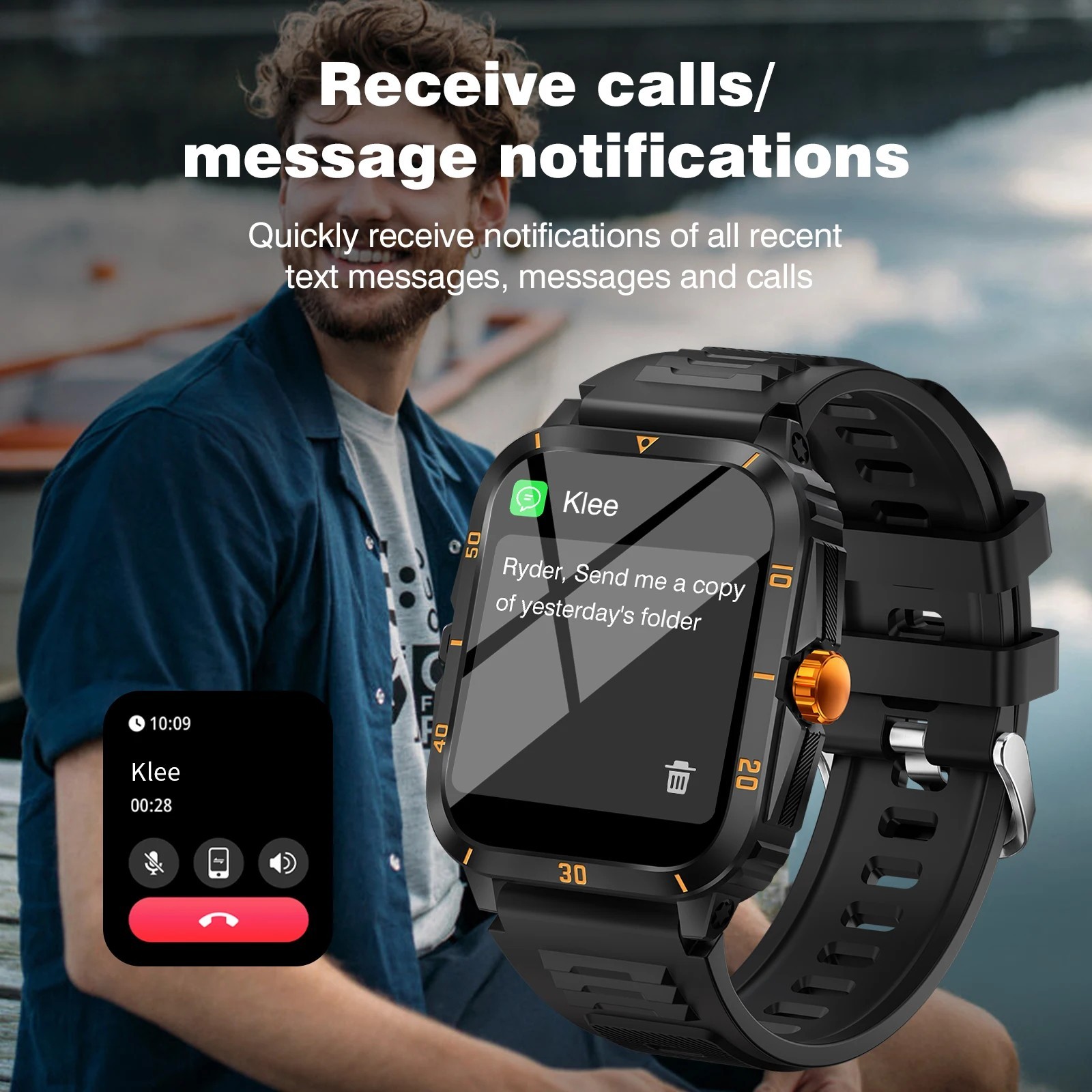 1.96″ Smartwatch HD Full Touch Bluetooth Watch Fitness Tracker Gym Fitness Gift