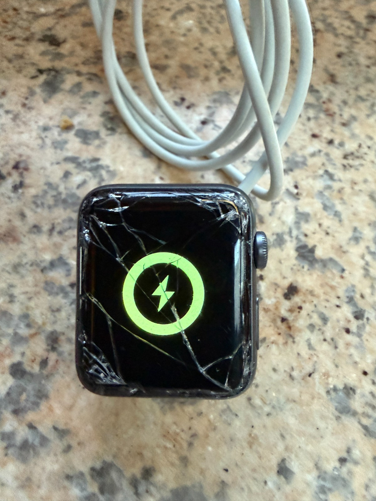 Apple Watch Series 3 42mm Space Gray GPS + Cellular, Cracked Screen
