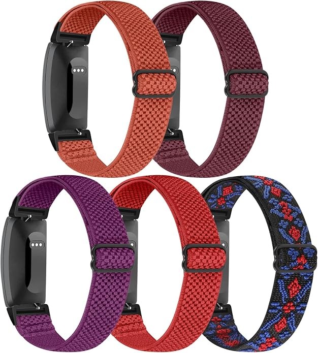 Elastic Watch Band Compatible with Fitbit Inspire 3/2/HR/Ace 2/3 Soft Nylon Spor