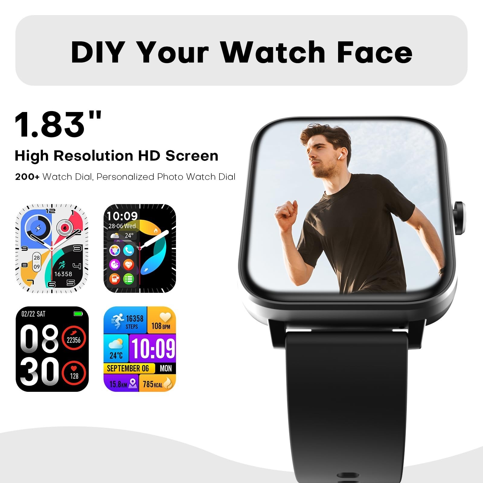IP68 Waterproof Fitness Tracker Watch – 24/7 Heart Rate Monitor, Pedometer, Slee