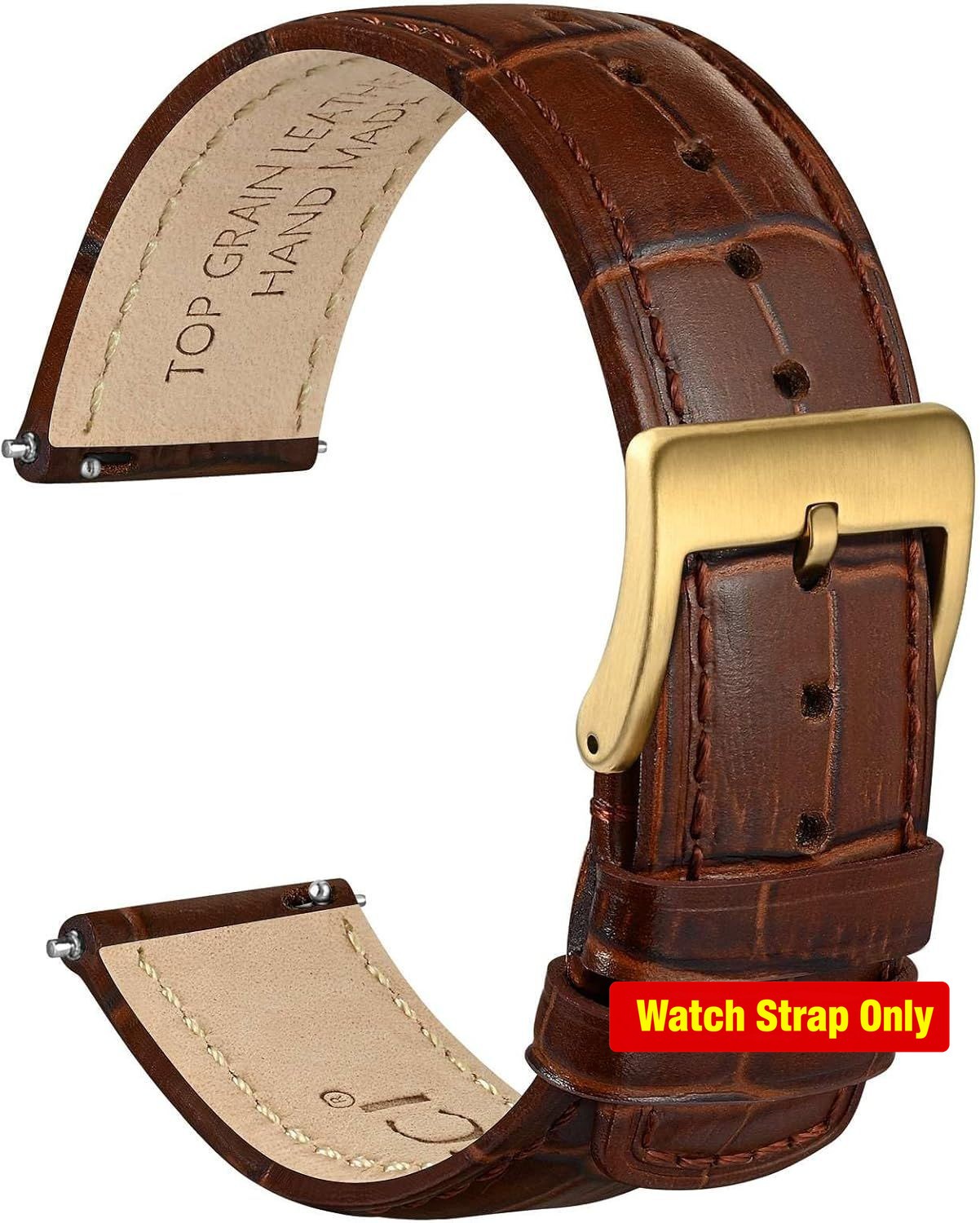 Top Grain Leather Strap Compatible with 18mm 20mm 22mm Quick Release