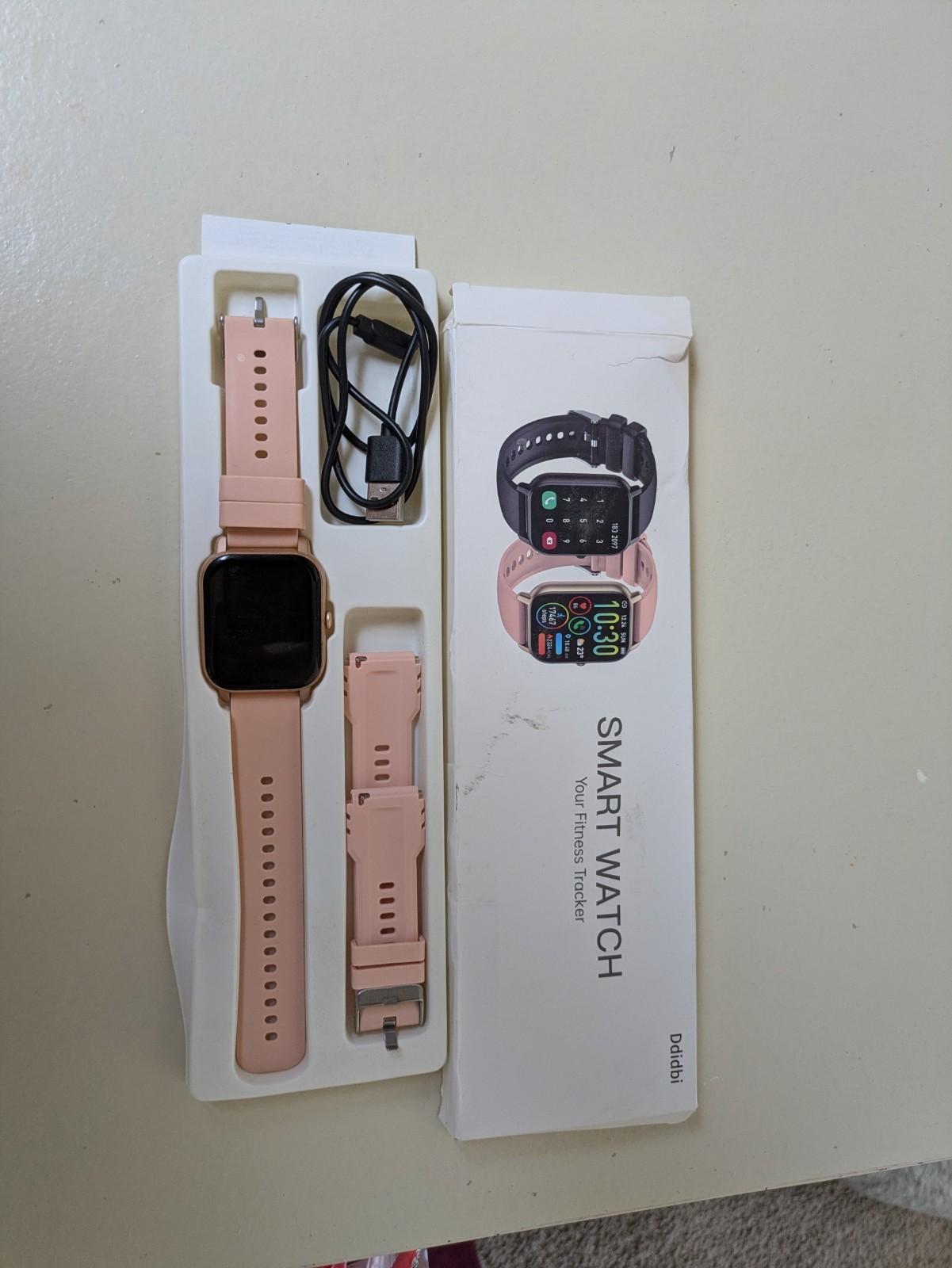 Ddidbi Smart Watch Fitness Tracker Touch Screen Pink Silicone Band Android iOS