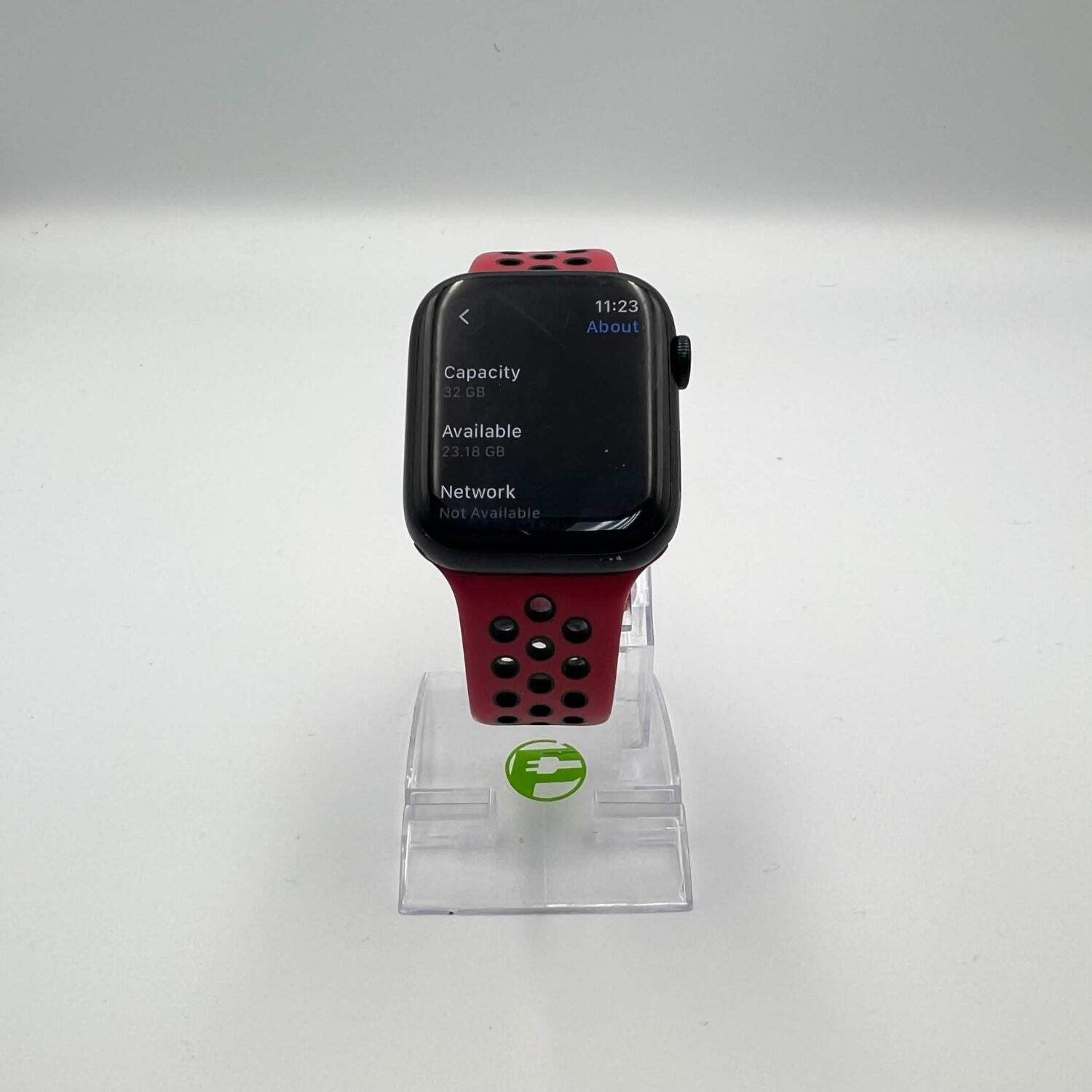 Unlocked Apple series 8 45MM Midnight Aluminum Red Nike Sport Band MNVJ3LL/A