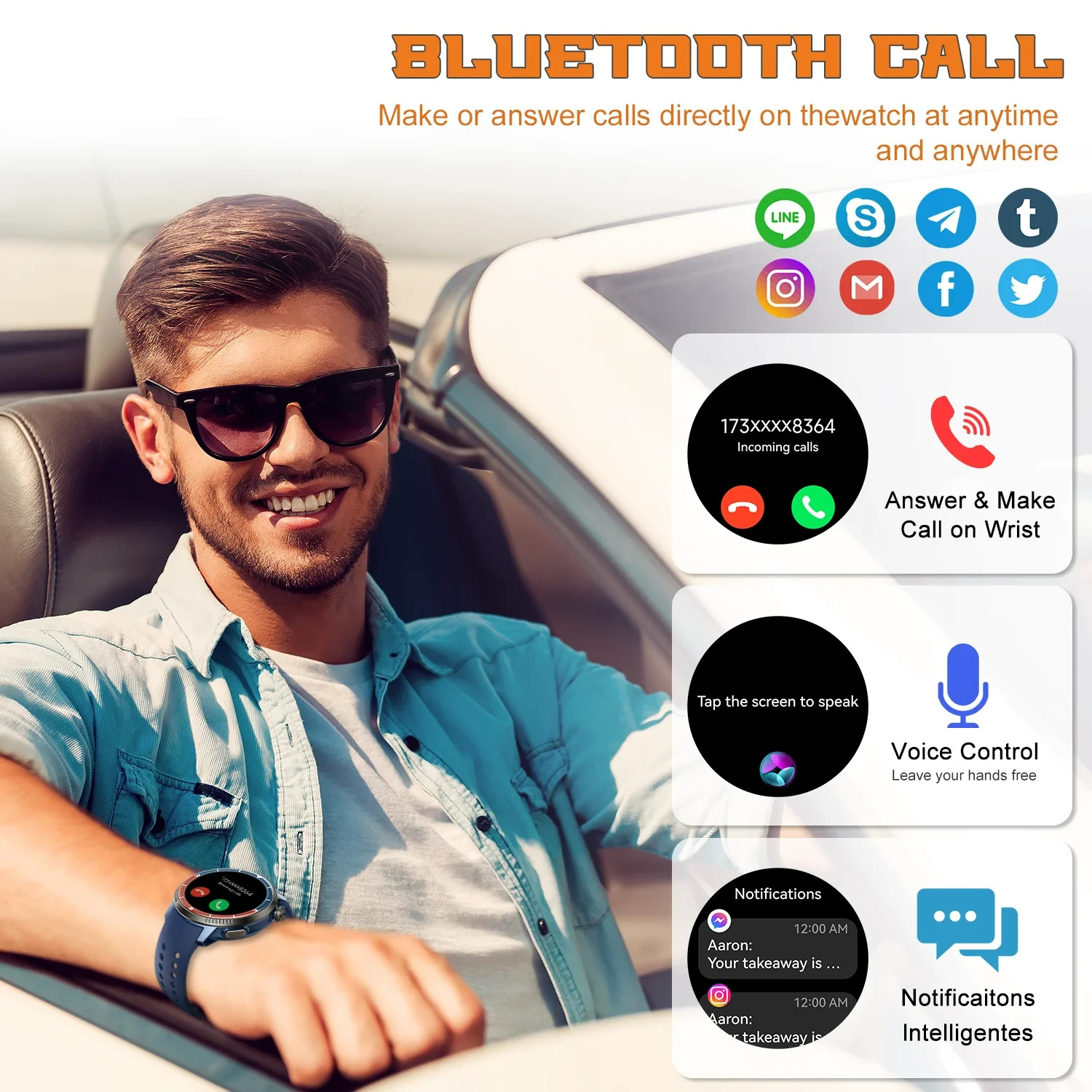 Smart Watch (Android & iOS), Smartwatch for Men Women, 1.43″HD AMOLED Display