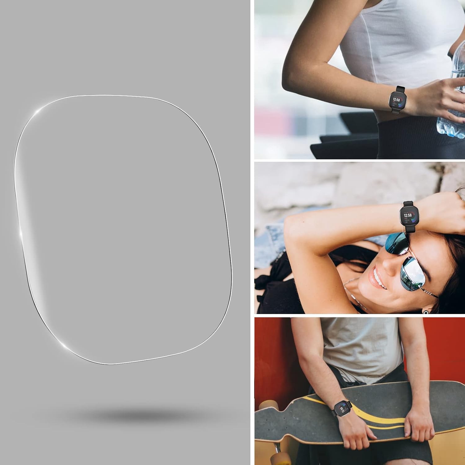 6 Pack Screen Protector for Fitbit Versa 4/Sense 2 Flexible Film HD Clear