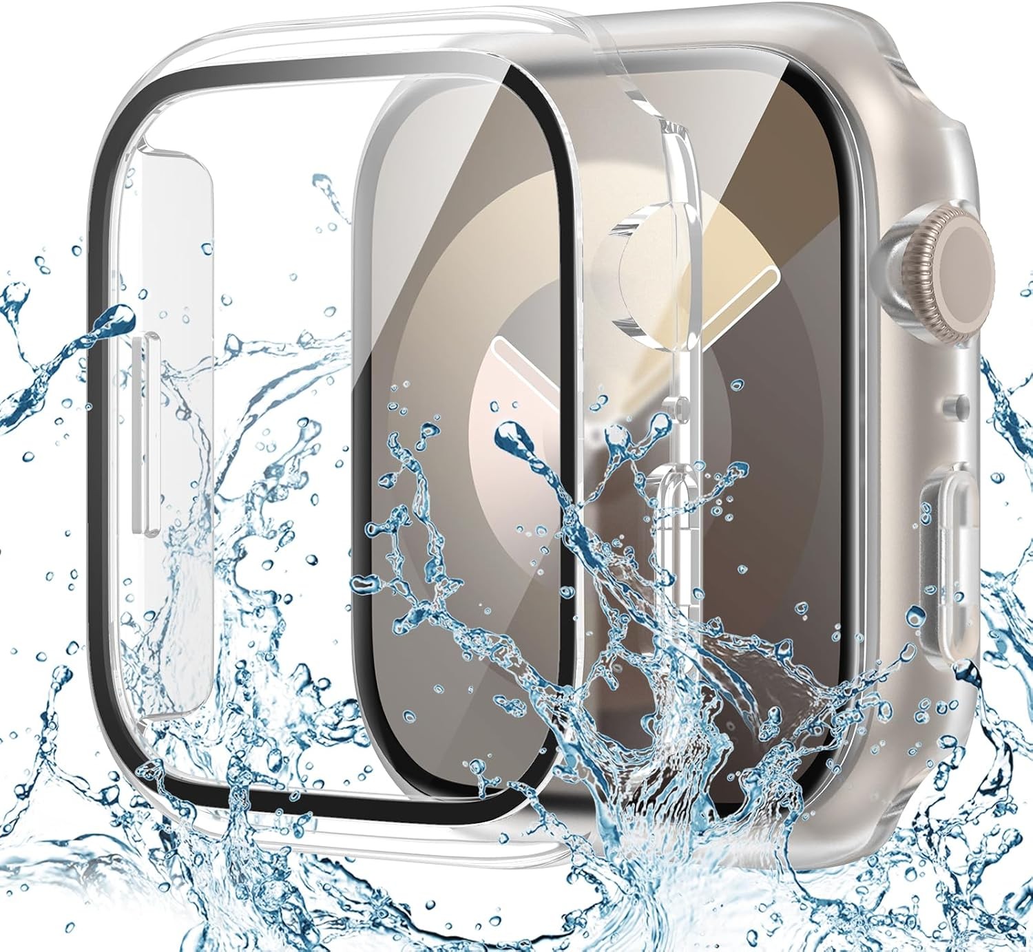 IP67 Waterproof Case for Apple Watch 45mm Series 9/8/7, Anti-Fog & Sensitive Tou