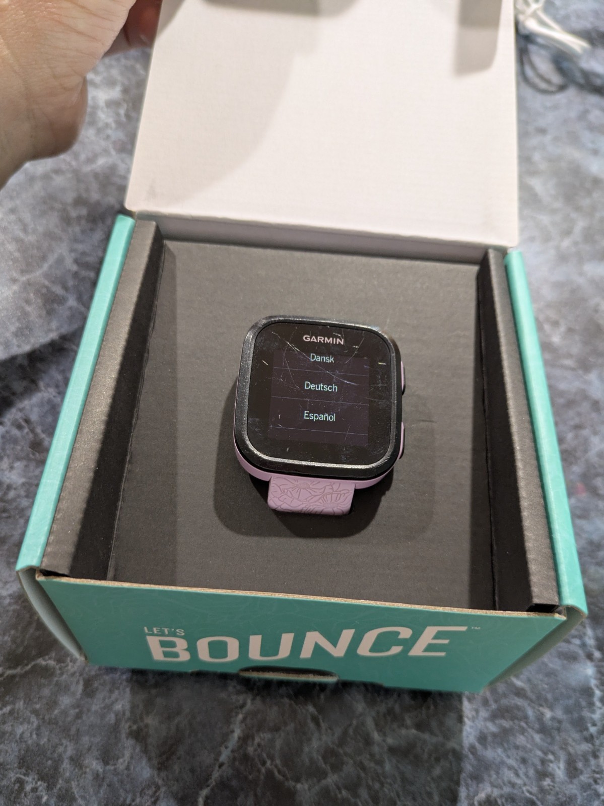 Garmin Bounce Kids Smart Watch Lilac Floral GPS Text/Voice/Track 010-02448-01