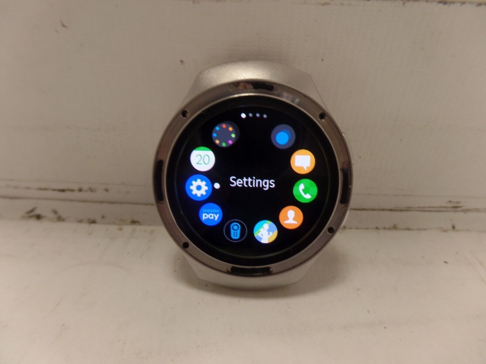Samsung Gear S2 SM-R730V Verizon Smartwatch 44mm Silver/White AS-IS READ