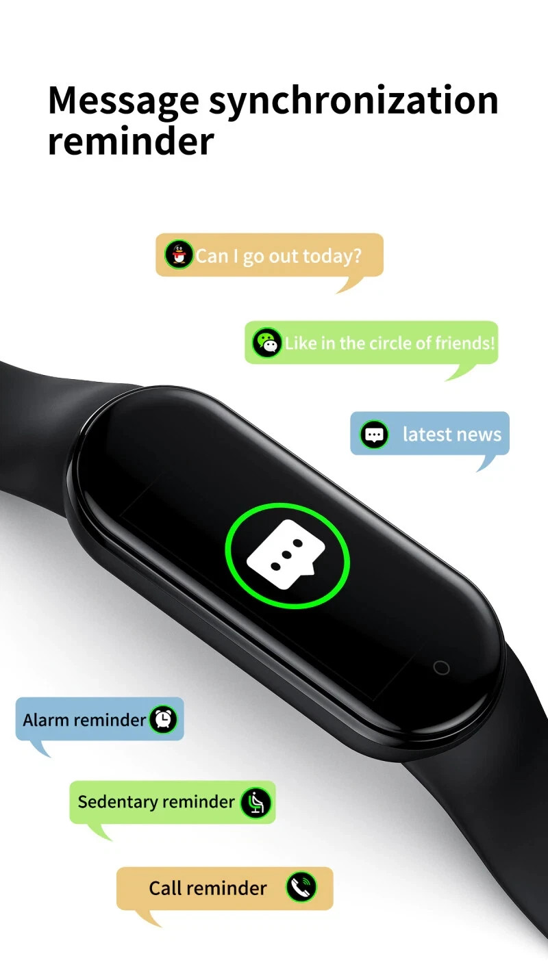 M7 Smart Band Watch Bracelet Wristband Fitness Tracker Blood Pressure Heartrate