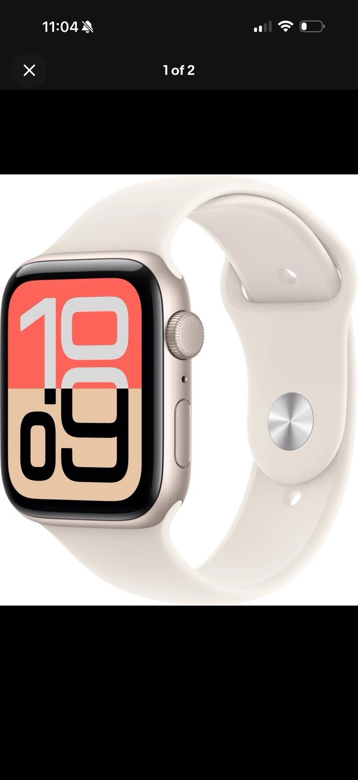 Apple Watch SE 3 40mm GPS Starlight Aluminum Case w Sport Band S/M MEH34LW/A