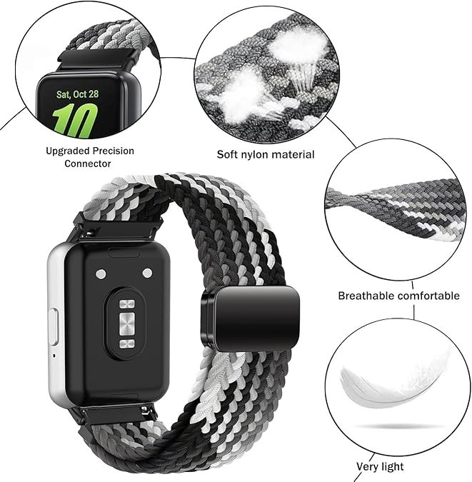Stretchy Nylon Strap Compatible with Samsung Galaxy Fit 3 SM-R390 Elastic Loop B