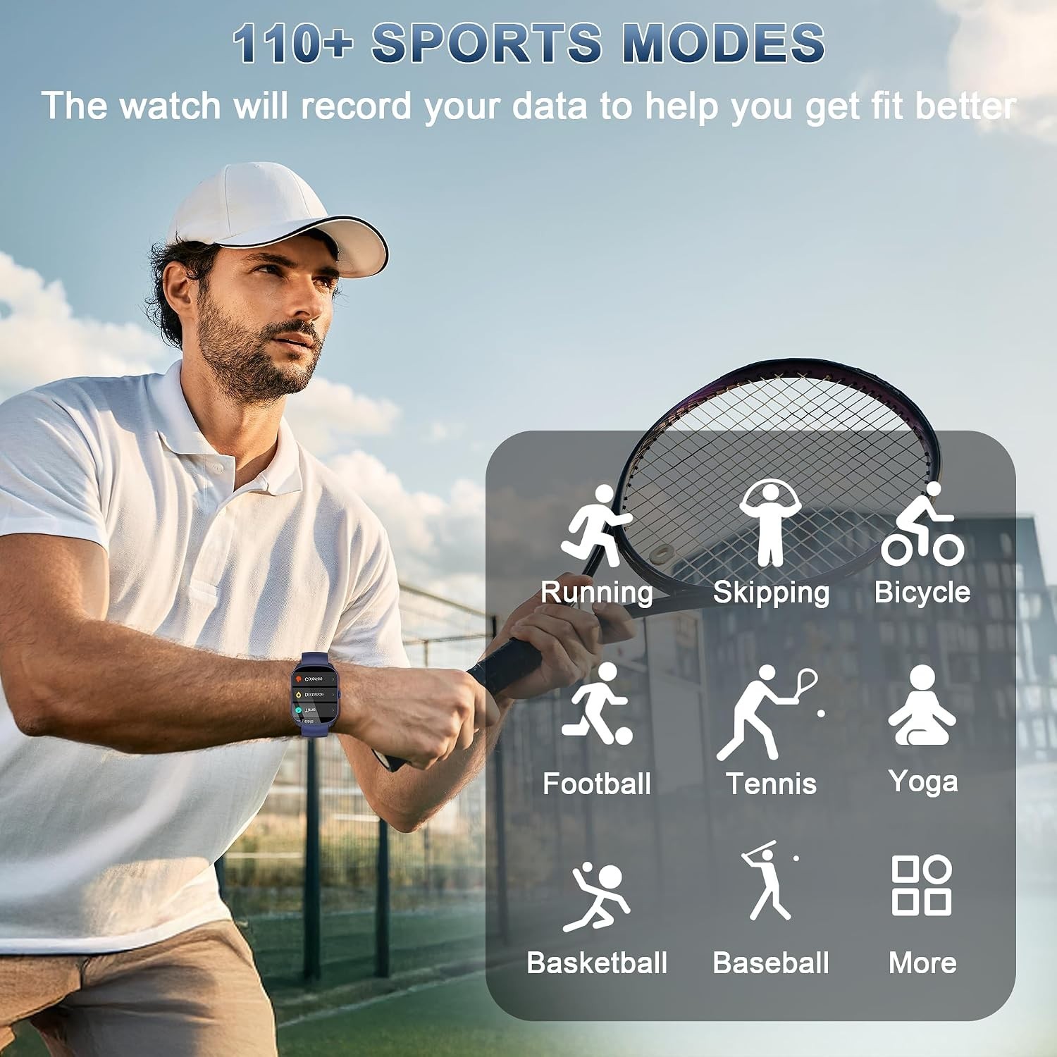 1.95” Reloj Inteligente Para Hombre Mujer Compatible Con iPhone Android Samsung