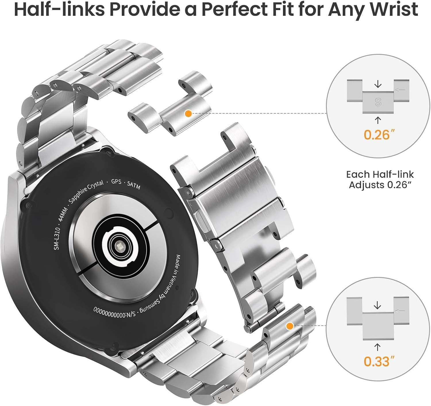 Metal Band for Samsung Galaxy Watch 7 6 5 4 40mm 44mm Elegant Casual Strap