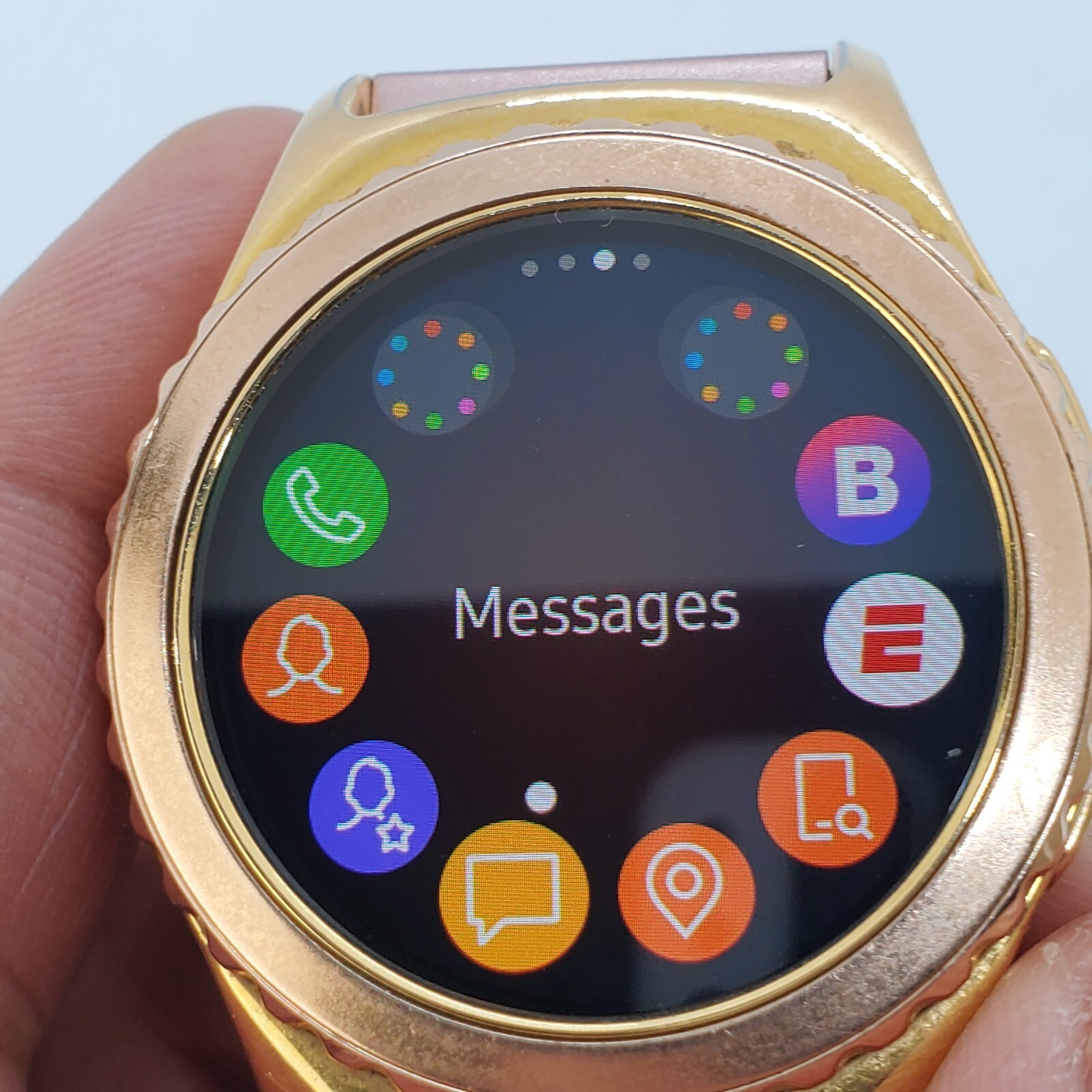 Samsung Galaxy Gear S2 40MM Rose Gold Case Rose Gold Milanese Band Working