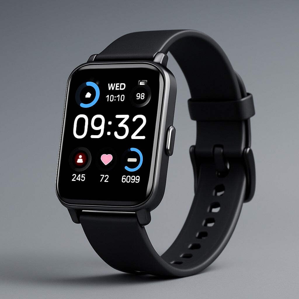 Smart Watch Rectangular Black Band Fitness Tracker