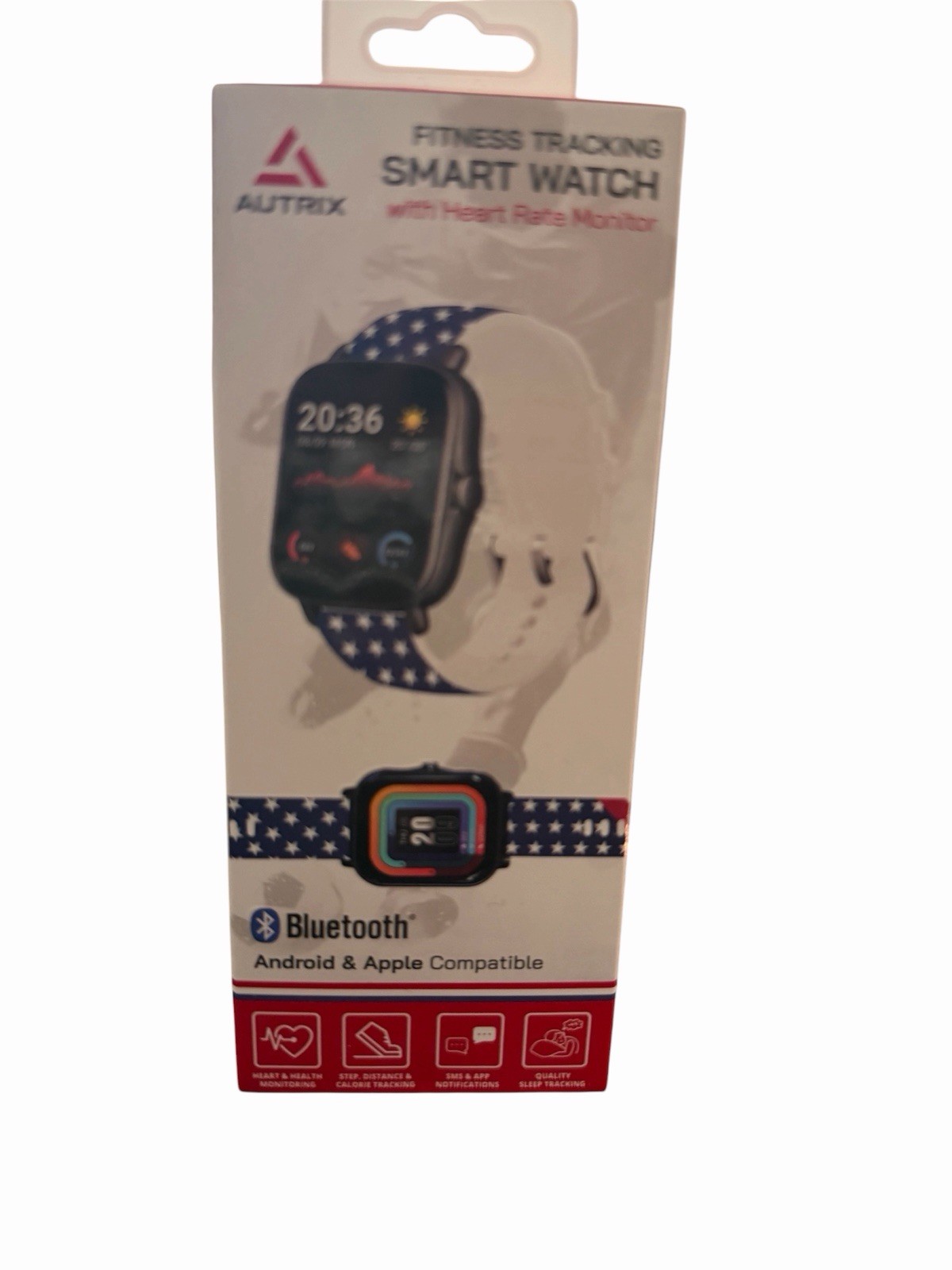 Autrix Fitness Tracking Smart Watch 1.8” LCD Heart Rate Bluetooth iOS Android