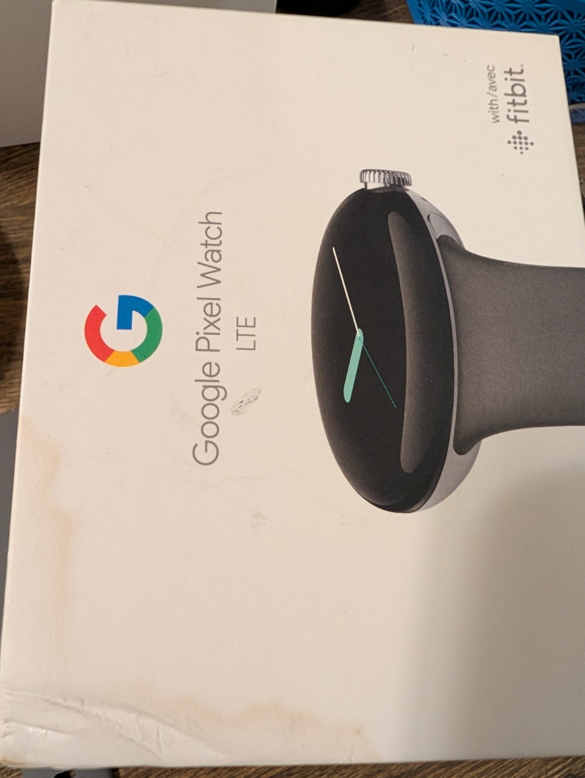 Google Pixel Watch 1st Gen. LTE Unlocked Silver Case w/ Charcoal Active Band