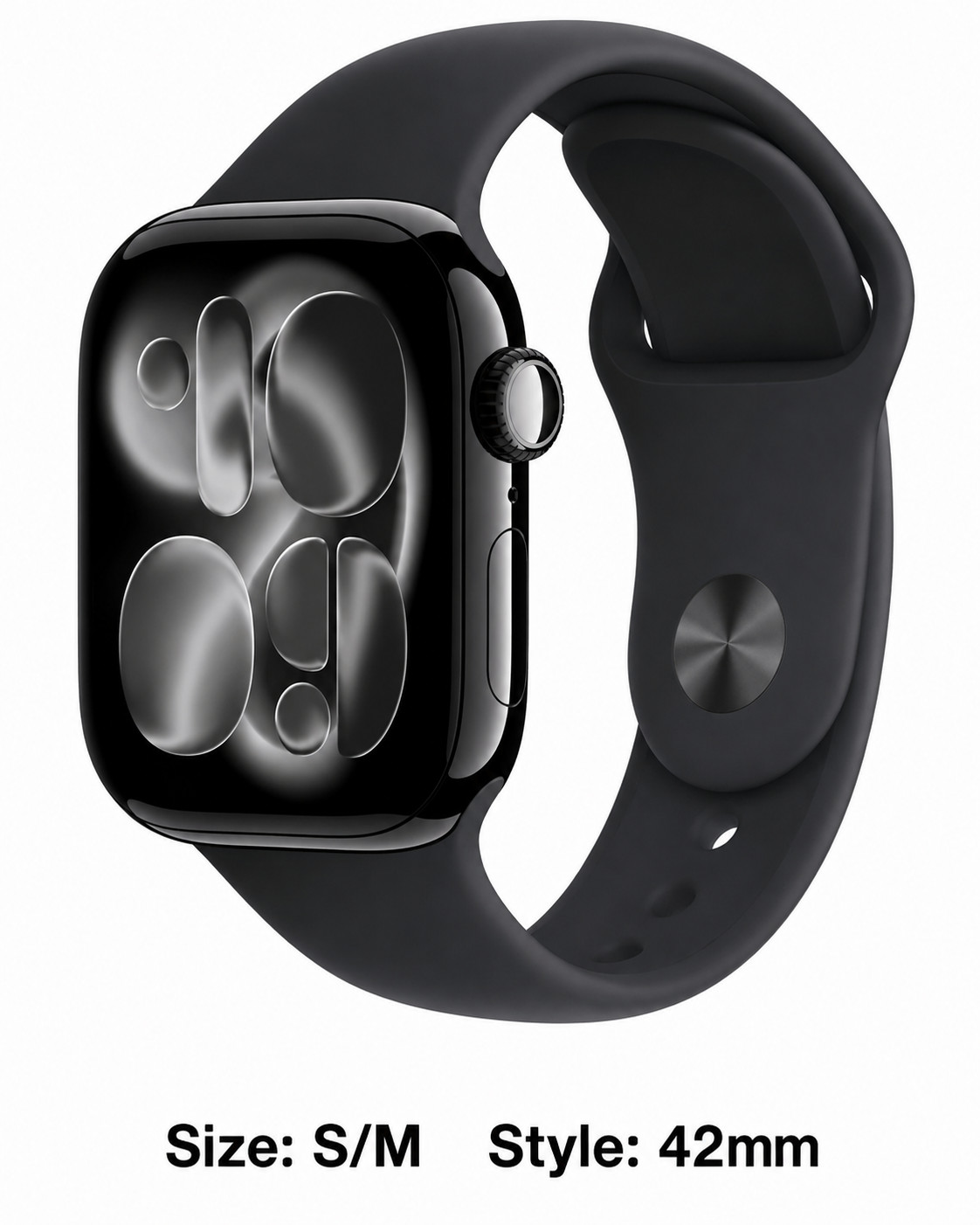 Apple Watch Series 11 GPS 42mm Jet Black Aluminum Black Sport Band S/M Watch