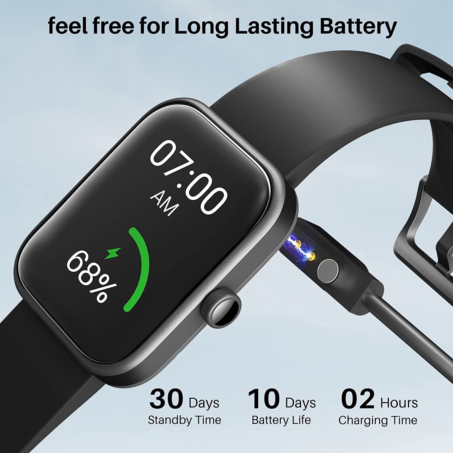 TOZO S2 Smart Watch Touch Screen Alexa Fitness Tracker Heart Monitor Waterproof