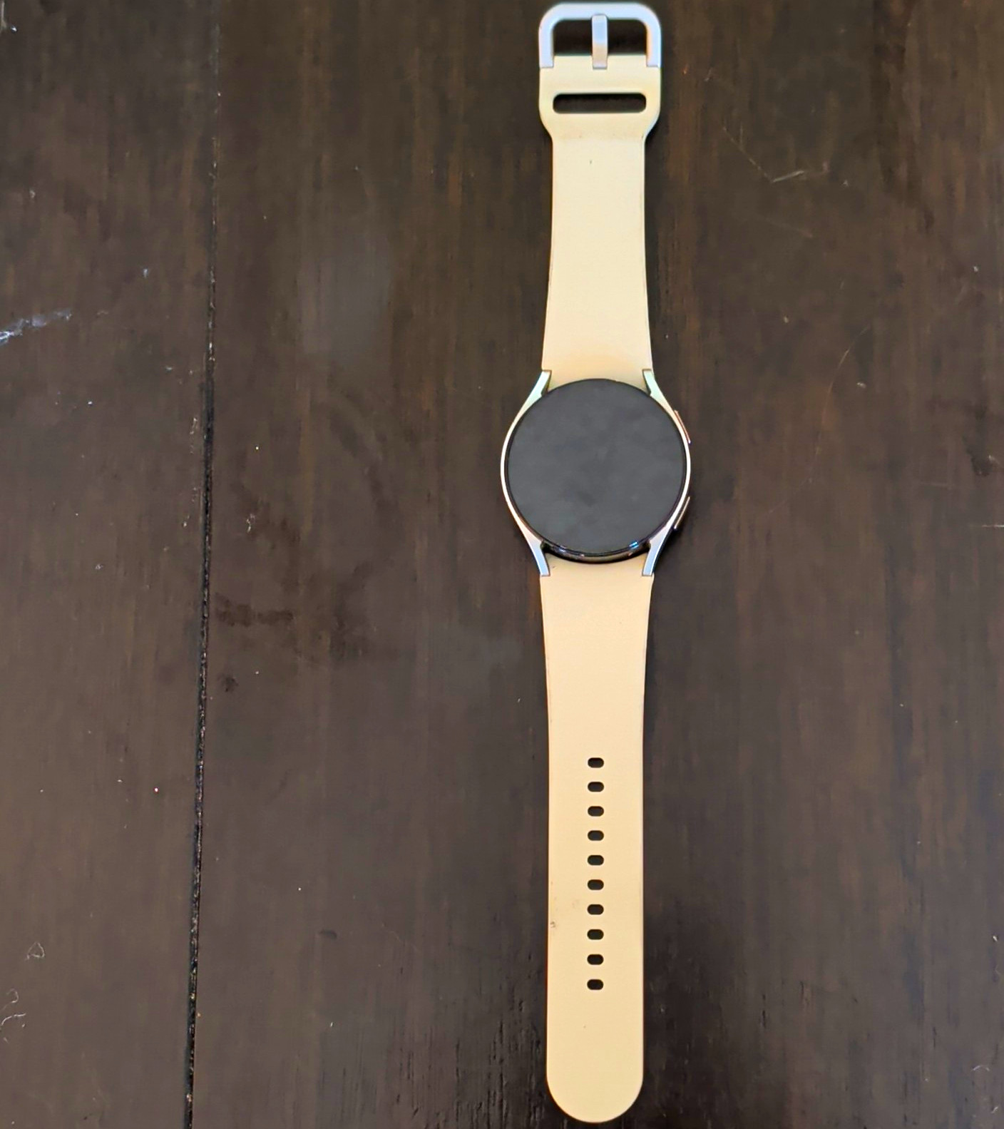 Samsung Galaxy Watch LTE 40mm Silver 16GB Touchscreen HR, Beige Silicone Band