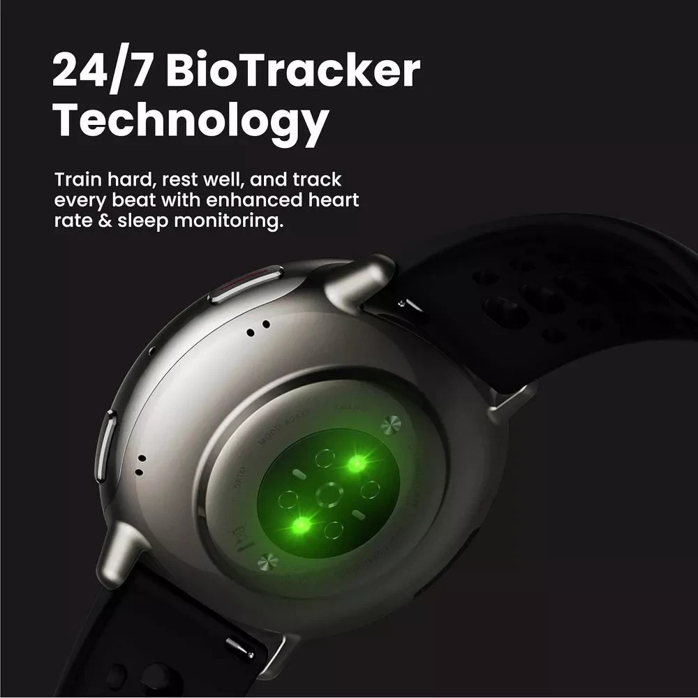 New Amazfit Active 2 Premium Version 44mm Fitness Smart Watch Black Leather
