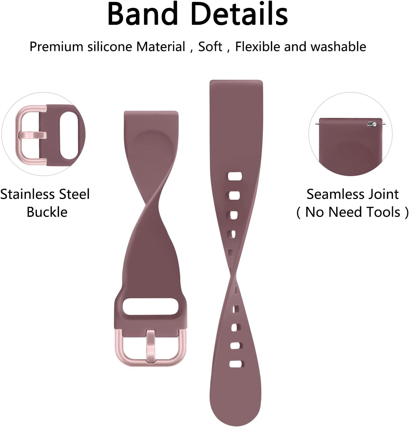 20mm 22mm Silicone Strap Compatible with Sport Watches Soft Breathable
