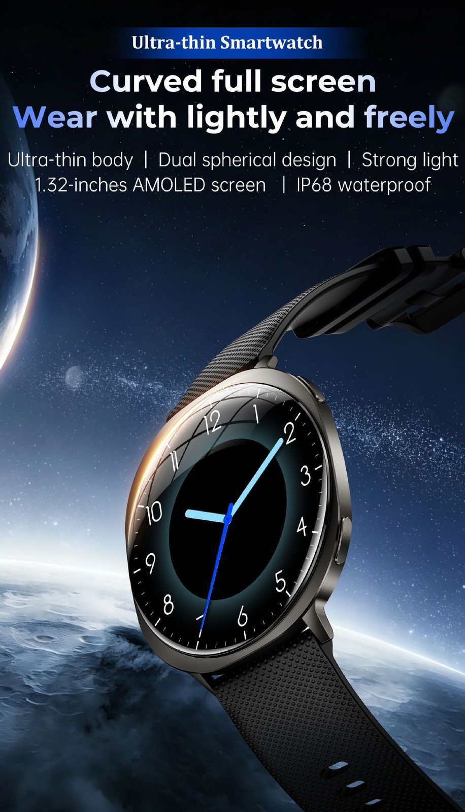 2026 Smart Curved Watch Heart Rate Sleep Monitor Fitness Tracker IP68 Waterproof