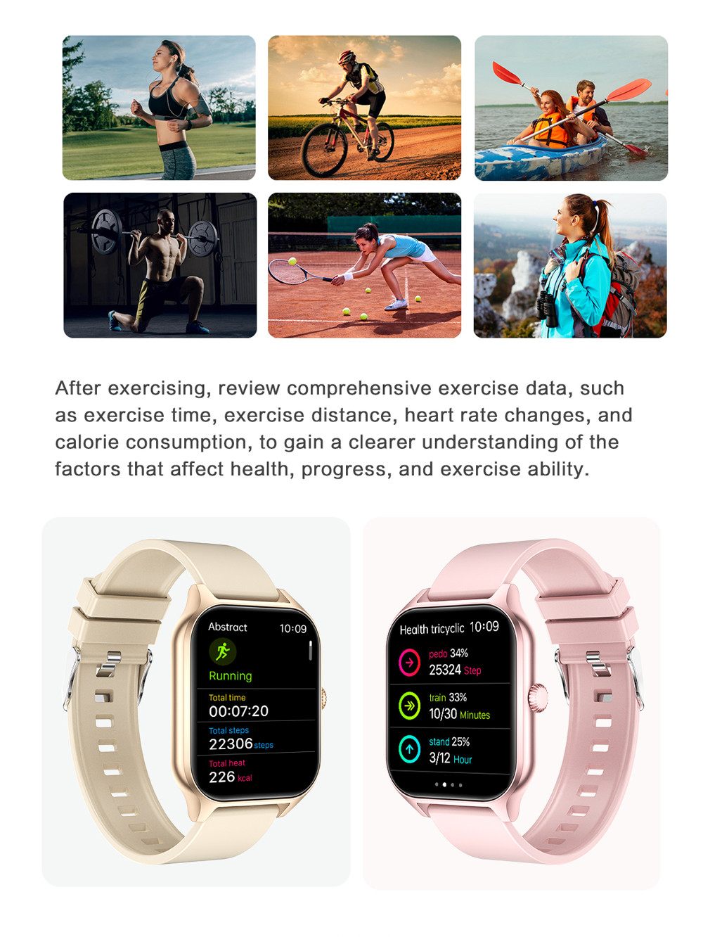 Waterproof Smartwatch Sleep Tracking Pedometer Tracker Bluetooth Call Message
