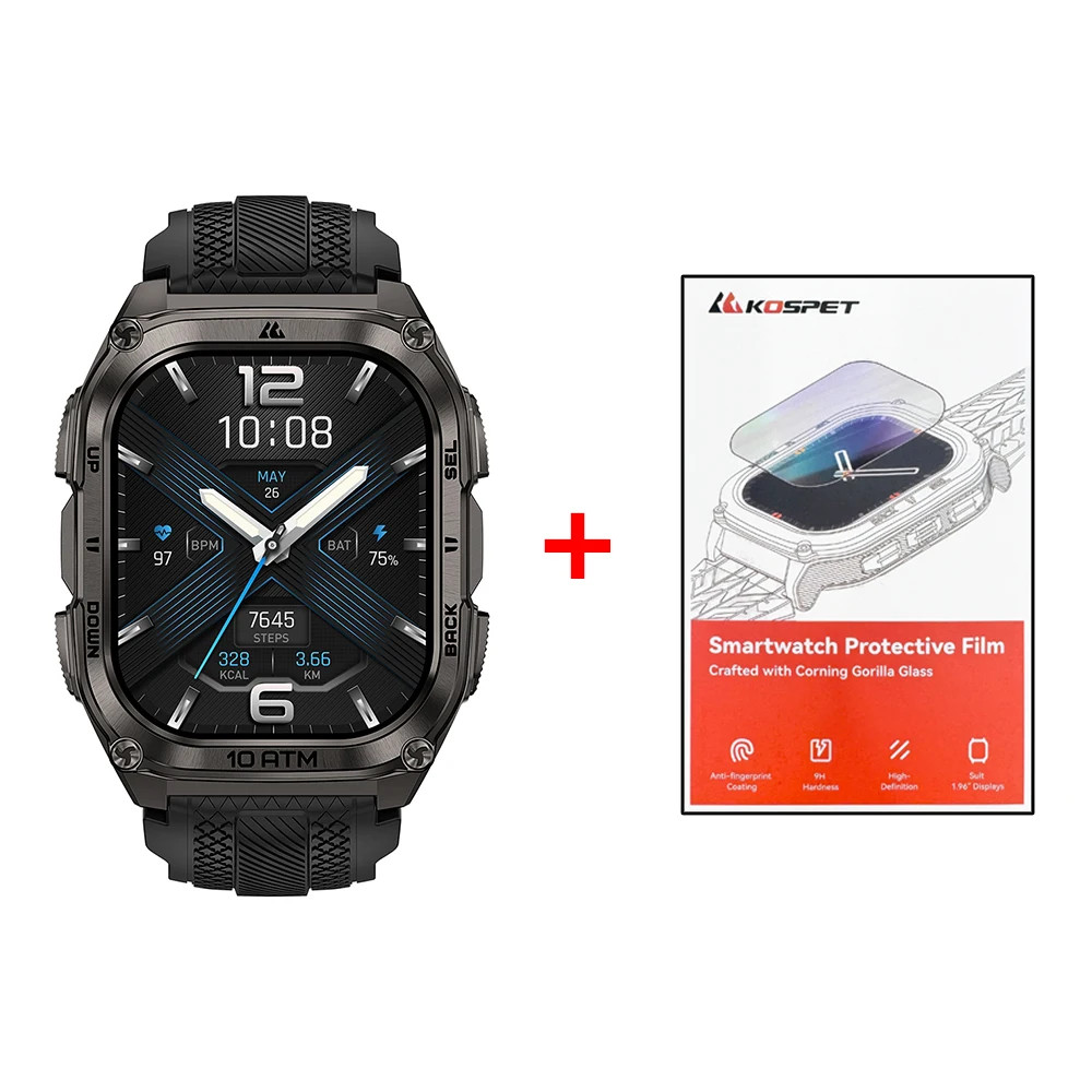 KOSPET Tank M4 Smart Watch for Men Stainless Steel GPS 6-Sat 10ATM Waterproof